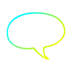 cold gradient line drawing cartoon speech bubble