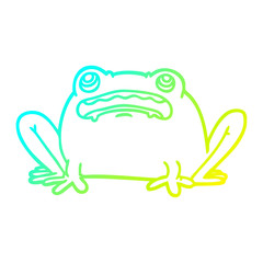cold gradient line drawing cartoon frog