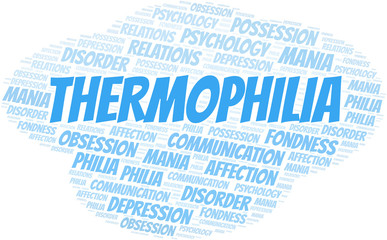 Thermophilia word cloud. Type of Philia.