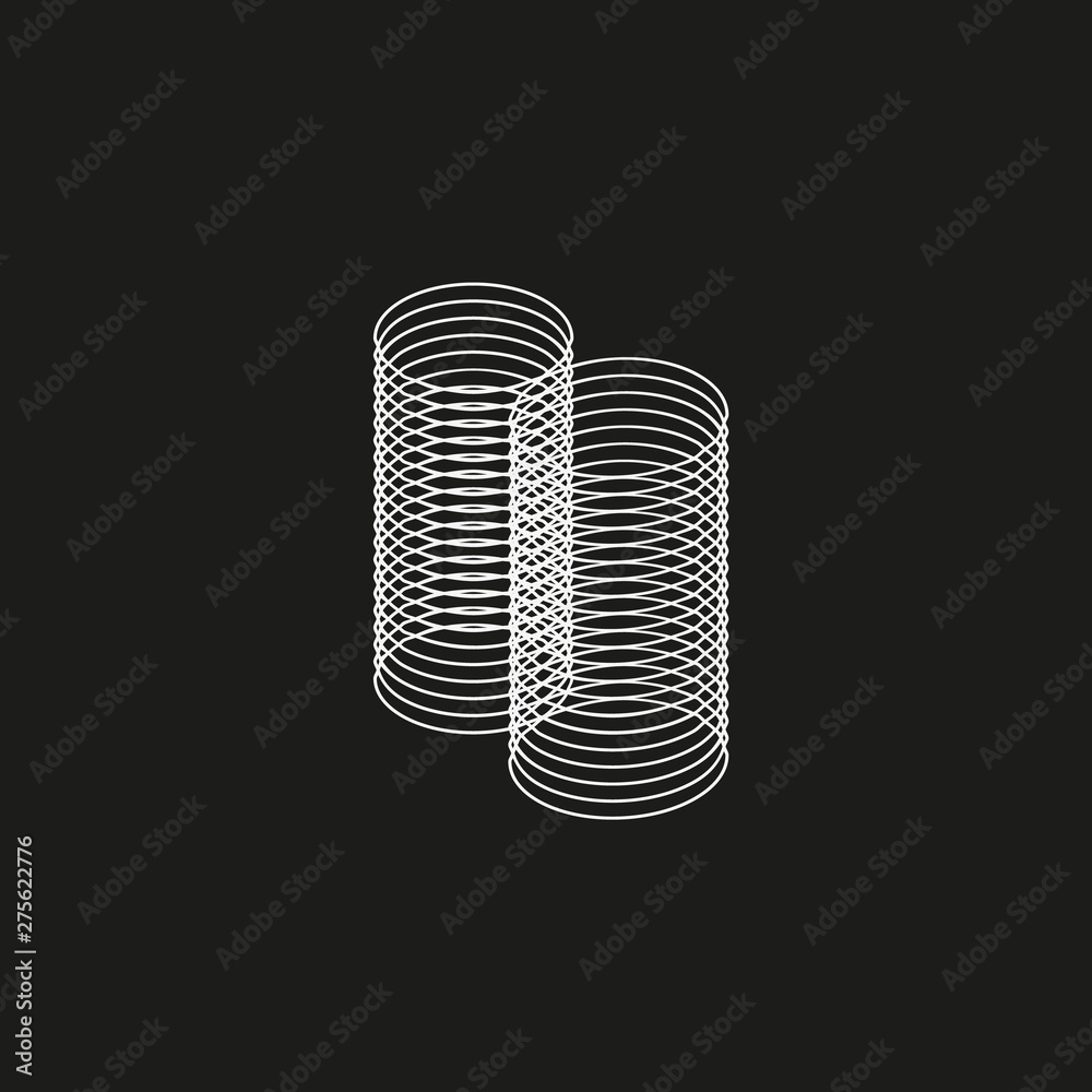Poster isometric geometric font. line blend style number 8. typography design.