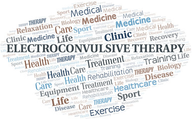Electroconvulsive Therapy word cloud. Wordcloud made with text only.
