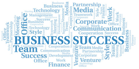 Business Success word cloud. Collage made with text only.