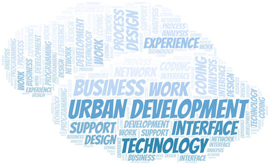 Urban Development word cloud. Wordcloud made with text only.