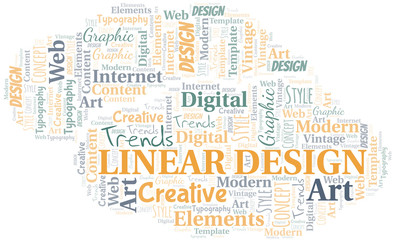 Fototapeta na wymiar Linear Design word cloud. Wordcloud made with text only.