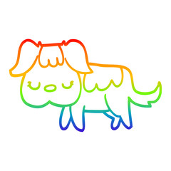 Obraz premium rainbow gradient line drawing cartoon dog