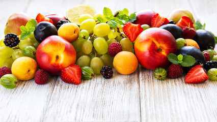Fresh summer fruits and berries