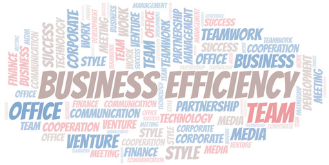 Business Efficiency word cloud. Collage made with text only.