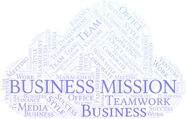 Obraz premium Business Mission word cloud. Collage made with text only.