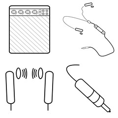 Vector illustration of a set of music