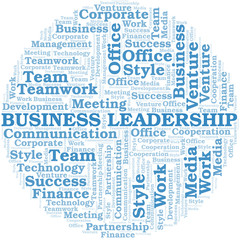 Fototapeta premium Business Leadership word cloud. Collage made with text only.