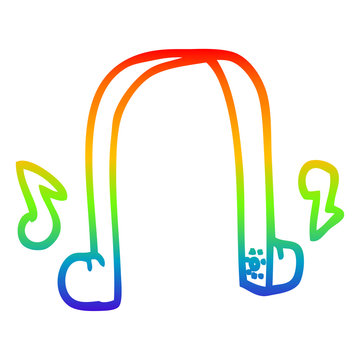 rainbow headphones with musical notes clip art preview