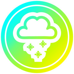 snow cloud circular in cold gradient spectrum