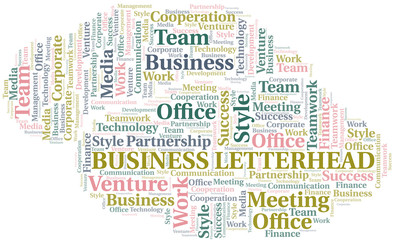 Obraz premium Business Letterhead word cloud. Collage made with text only.