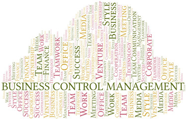 Obraz premium Business Control Management word cloud. Collage made with text only.