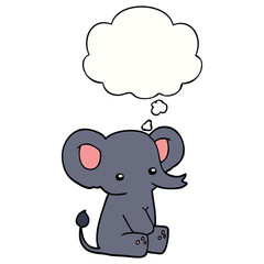 cartoon elephant and thought bubble