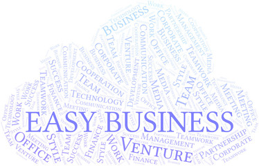 Obraz premium Easy Business word cloud. Collage made with text only.