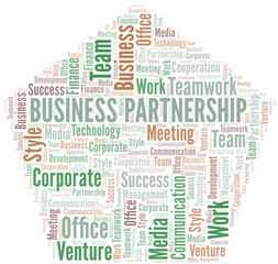 Obraz premium Business Partnership word cloud. Collage made with text only.