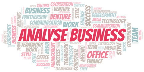 Fototapeta premium Analyse Business word cloud. Collage made with text only.
