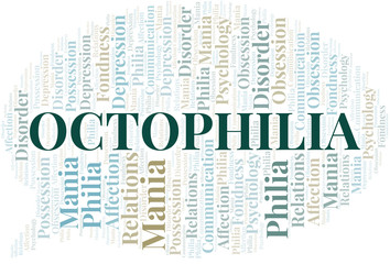 Octophilia word cloud. Type of Philia.