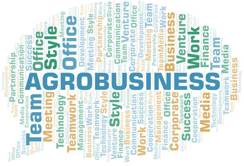 Fototapeta premium Agrobusiness word cloud. Collage made with text only.
