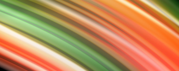 Fluid liquid color wave lines, glowing colorful light effect, abstract composition template. Geometric technology abstract pattern. Movement concept