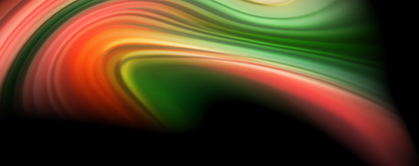 Fluid liquid color wave lines, glowing colorful light effect, abstract composition template. Geometric technology abstract pattern. Movement concept