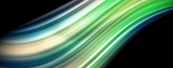 Flowing liquid colors - modern colorful flow poster. Wave liquid shapes. Art design for your design project