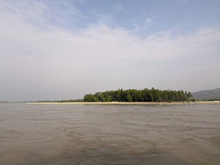 landscape with river and clouds
