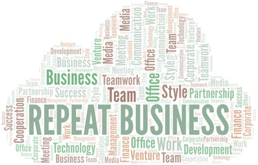 Obraz premium Repeat Business word cloud. Collage made with text only.