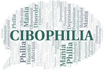 Cibophilia word cloud. Type of Philia.