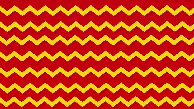 zig zag yellow and red lines pattern animation loop video footage