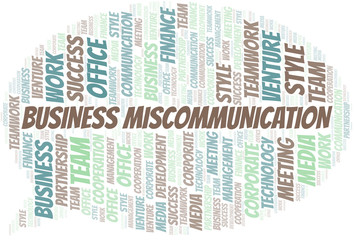 Obraz premium Business Miscommunication word cloud. Collage made with text only.