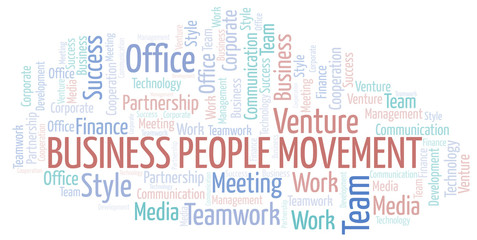 Obraz premium Business People Movement word cloud. Collage made with text only.