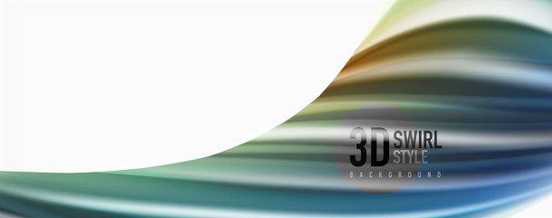 Modern techno Fluid color flow on white colorful poste. Art for your design