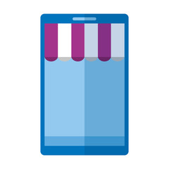 smartphone online ecommerce on white background