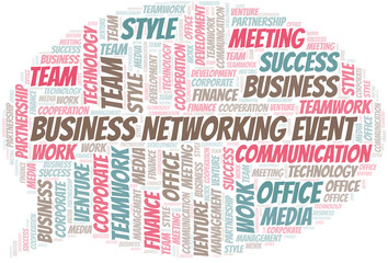 Fototapeta premium Business Networking Event word cloud. Collage made with text only.