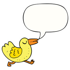 cartoon bird and speech bubble