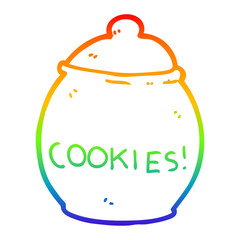 rainbow gradient line drawing cartoon cookie jar