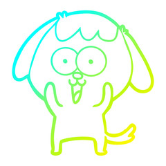 cold gradient line drawing cute cartoon dog