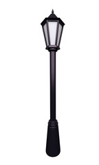 Classic street lamp isolated on white background. 3d rendering