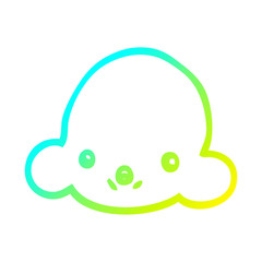 cold gradient line drawing cartoon cloud