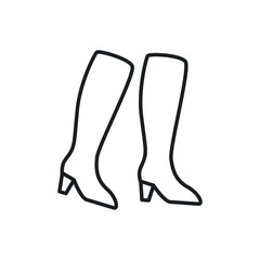 high-heeled boots vector icon