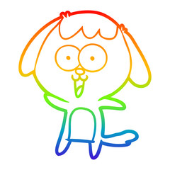 rainbow gradient line drawing cute cartoon dog