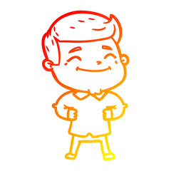 Obraz premium warm gradient line drawing happy cartoon man