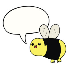 cartoon bee and speech bubble