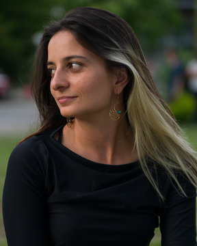 portrait of young woman looking to the side
