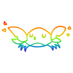 rainbow gradient line drawing cartoon crab
