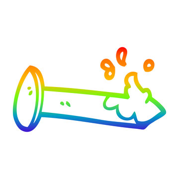 rainbow nail hammering action clip art preview