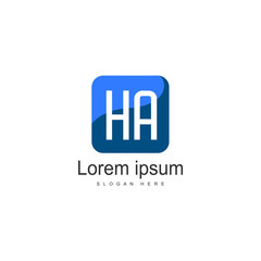 Initial HA logo template with modern frame. Minimalist HA letter logo vector illustration