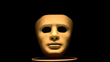 Fototapeta na wymiar Anonymous mask isolated on black, illegal activity, conspiracy theory, incognito